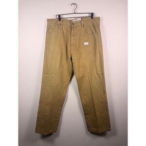 Members Property Mens Mustard Tan Straight Leg Denim Jeans W40 L32